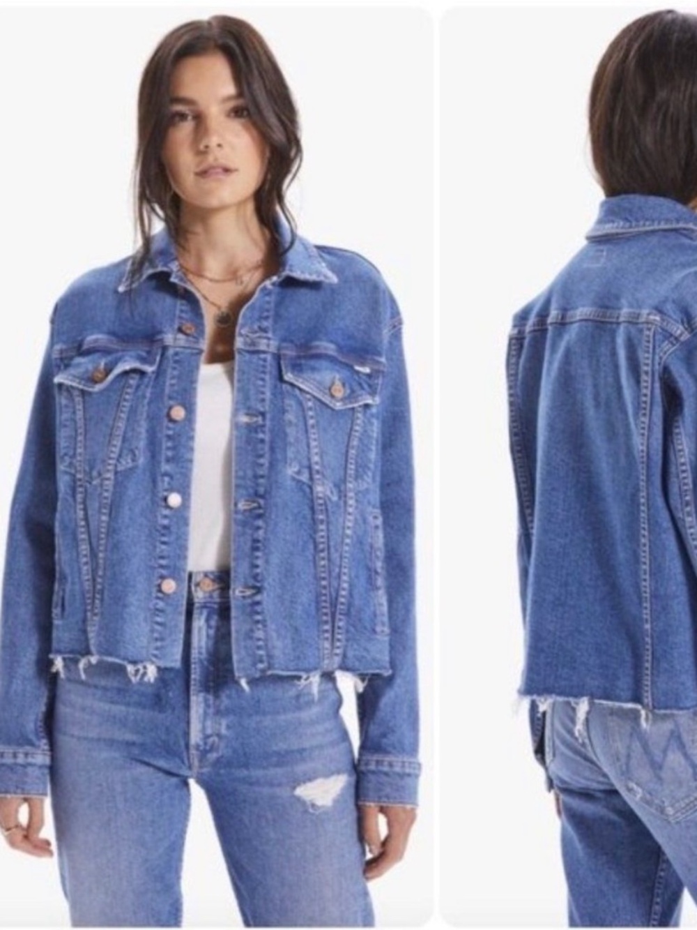 MOTHER The Cut Drifter Denim Jacket Small $345